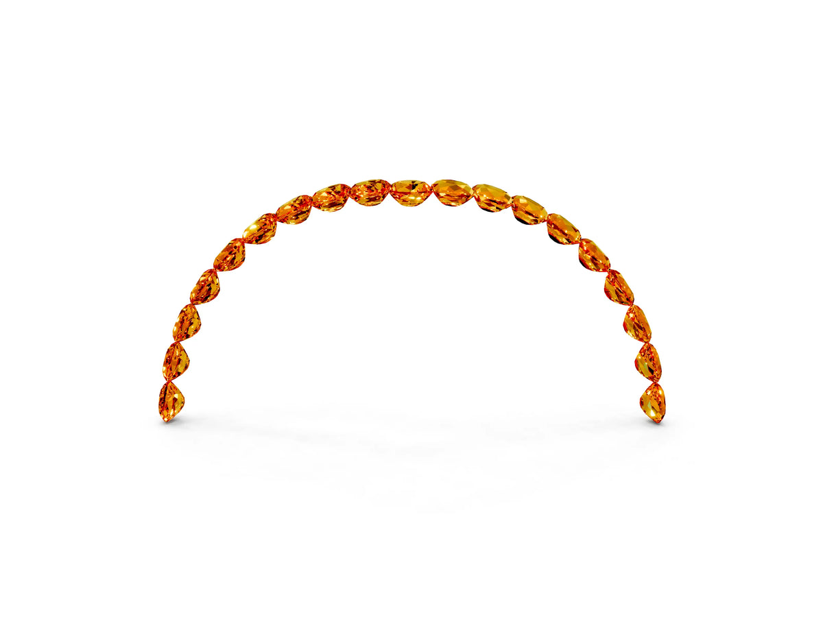 Pavé Round Citrine Chevron Band in Yellow gold with Shared Prong Setting_3