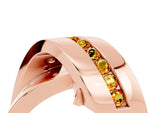 Pavé Round Citrine Crossover Band in Rose gold with Channel Setting_4