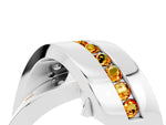 Pavé Round Citrine Crossover Band in Silver with Channel Setting_4