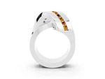 Pavé Round Citrine Crossover Band in White gold with Channel Setting_3