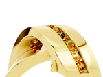 Pavé Round Citrine Crossover Band in Yellow gold with Channel Setting_4