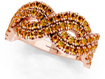 Pavé Round Citrine Infinity Twist Band in Rose gold with Shared Prong Setting_1