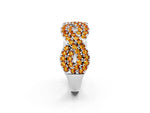 Pavé Round Citrine Infinity Twist Band in White gold with Shared Prong Setting_2