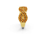 Pavé Round Citrine Infinity Twist Band in Yellow gold with Shared Prong Setting_2