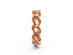 Pavé Round Citrine Interlocking Eternity Band in Rose gold with Bezel Prong Setting_2