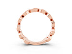 Pavé Round Citrine Interlocking Eternity Band in Rose gold with Bezel Prong Setting_3