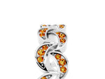 Pavé Round Citrine Interlocking Eternity Band in Silver with Bezel Prong Setting_5