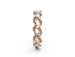Pavé Round Citrine Interlocking Eternity Band in White gold with Bezel Prong Setting_2