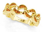 Pavé Round Citrine Interlocking Eternity Band in Yellow gold with Bezel Prong Setting_1