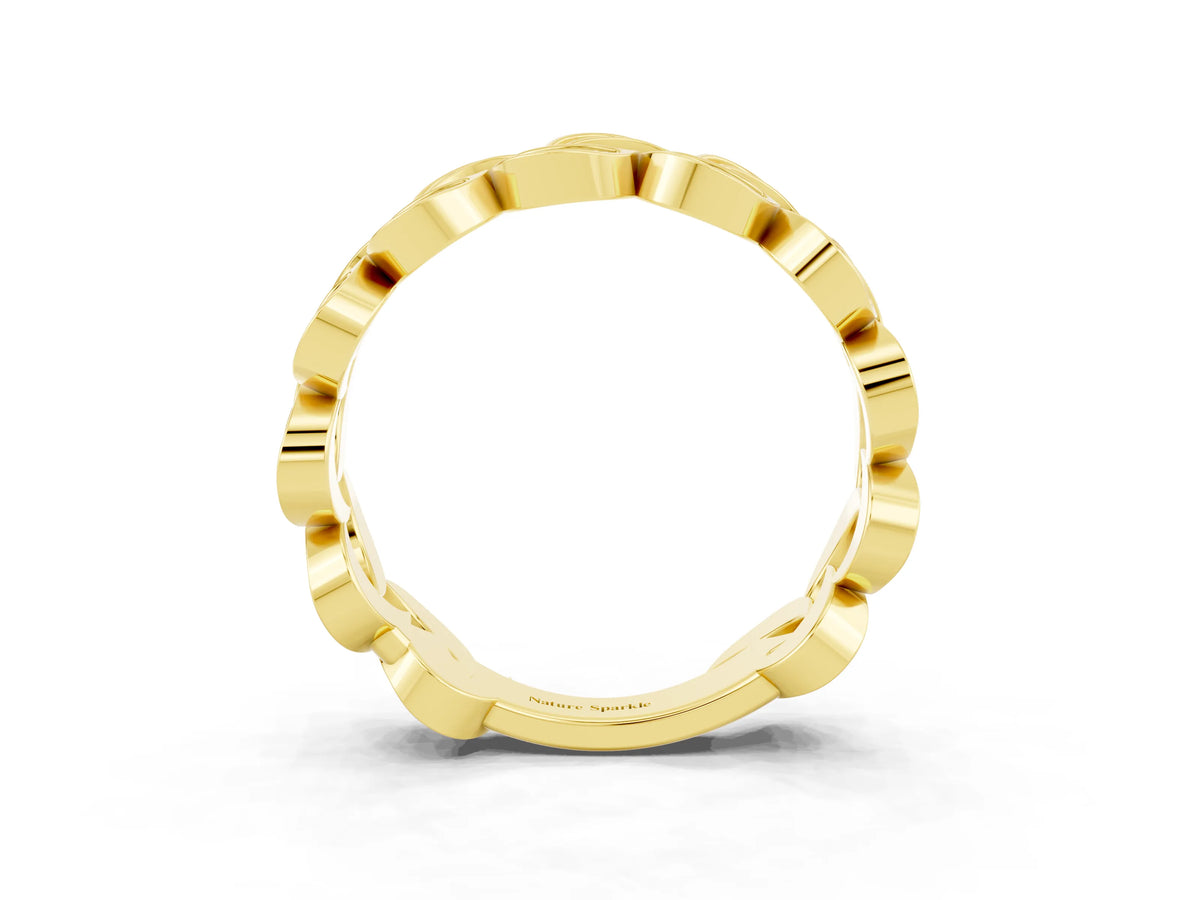 Pavé Round Citrine Interlocking Eternity Band in Yellow gold with Bezel Prong Setting_3