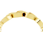 Pavé Round Citrine Interlocking Eternity Band in Yellow gold with Bezel Prong Setting_4