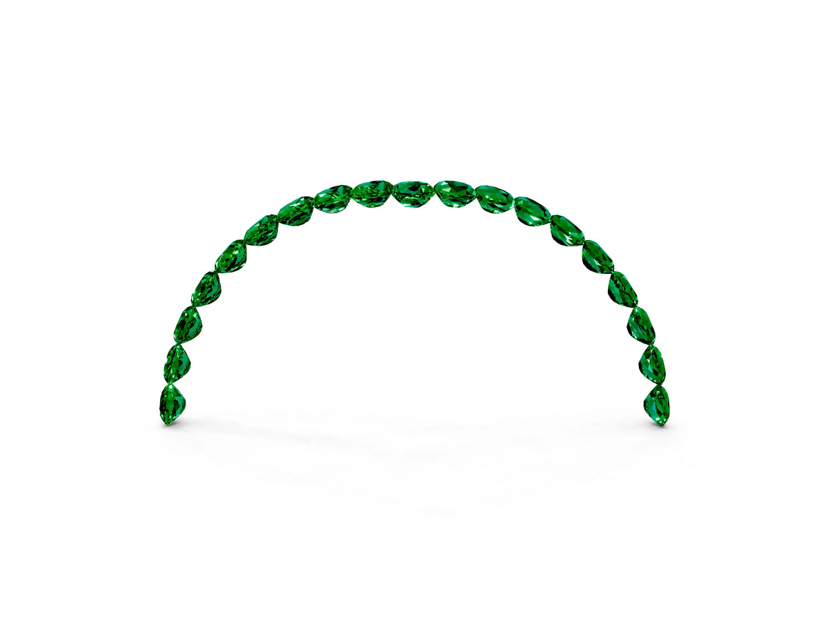 Pavé Round Emerald Chevron Band in Rose gold with Shared Prong Setting_3