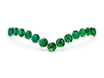 Pavé Round Emerald Chevron Band in Silver with Shared Prong Setting