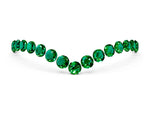 Pavé Round Emerald Chevron Band in Yellow gold with Shared Prong Setting