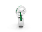 Pavé Round Emerald Crossover Band in Platinum with Channel Setting_2