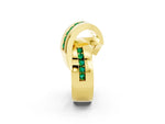 Pavé Round Emerald Crossover Band in Yellow gold with Channel Setting_2