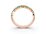 Pavé Round Emerald Infinity Twist Band in Rose gold with Shared Prong Setting_3