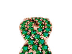 Pavé Round Emerald Infinity Twist Band in Rose gold with Shared Prong Setting_5