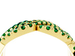 Pavé Round Emerald Infinity Twist Band in Yellow gold with Shared Prong Setting_4