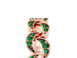 Pavé Round Emerald Interlocking Eternity Band in Rose gold with Bezel Prong Setting_5