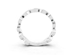 Pavé Round Emerald Interlocking Eternity Band in White gold with Bezel Prong Setting_3