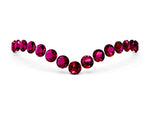 Pavé Round Garnet Chevron Band in Rose gold with Shared Prong Setting
