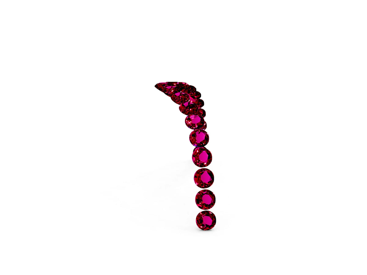 Pavé Round Garnet Chevron Band in Silver with Shared Prong Setting_2