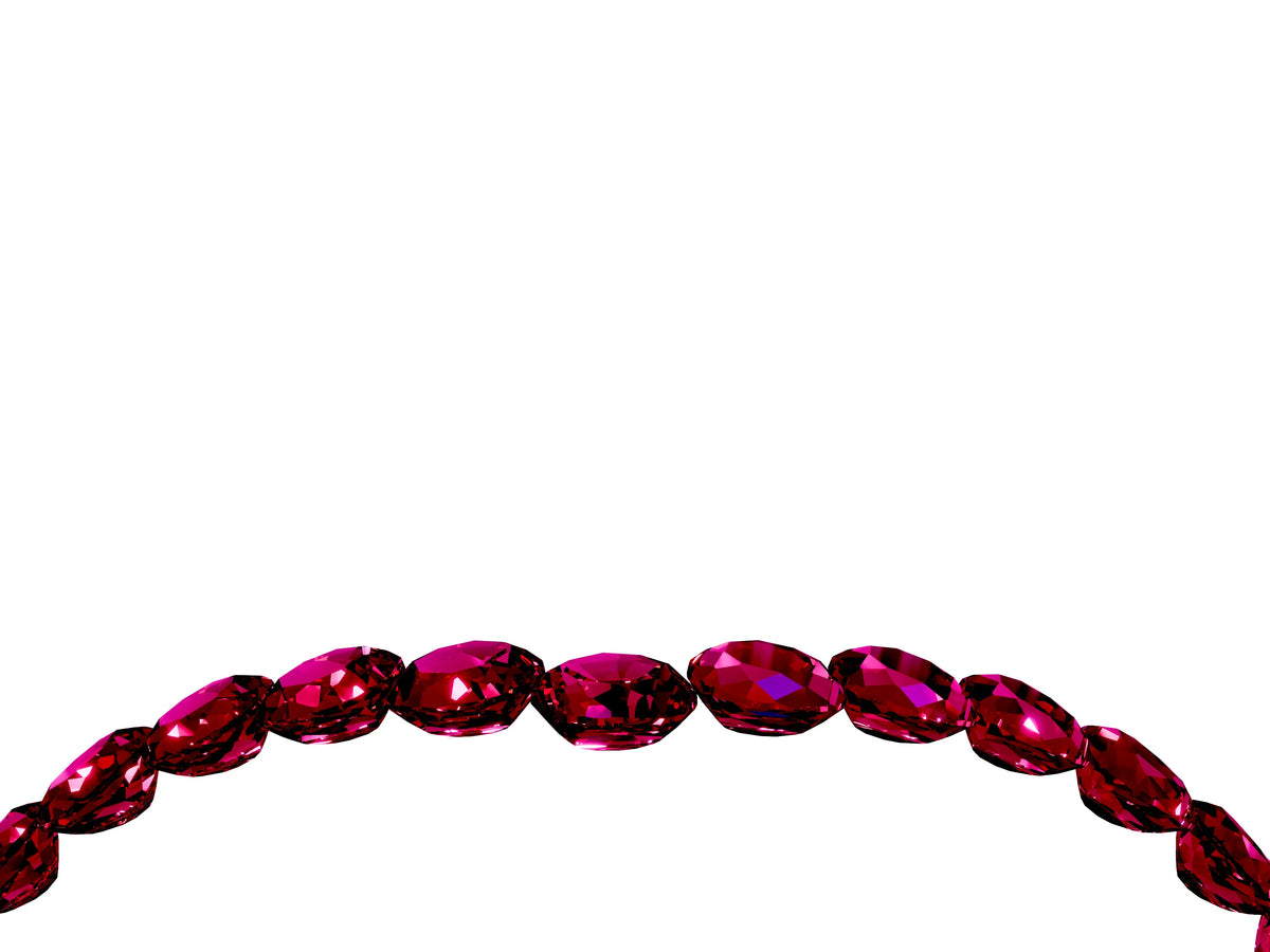 Pavé Round Garnet Chevron Band in Yellow gold with Shared Prong Setting_4