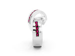 Pavé Round Garnet Crossover Band in Silver with Channel Setting_2