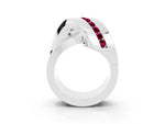 Pavé Round Garnet Crossover Band in White gold with Channel Setting_3