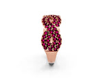 Pavé Round Garnet Infinity Twist Band in Rose gold with Shared Prong Setting_2
