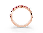 Pavé Round Garnet Infinity Twist Band in Rose gold with Shared Prong Setting_3