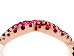 Pavé Round Garnet Infinity Twist Band in Rose gold with Shared Prong Setting_4