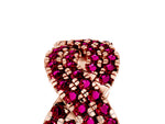Pavé Round Garnet Infinity Twist Band in Rose gold with Shared Prong Setting_5