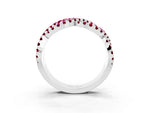 Pavé Round Garnet Infinity Twist Band in Silver with Shared Prong Setting_3