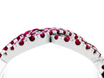 Pavé Round Garnet Infinity Twist Band in White gold with Shared Prong Setting_4