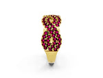 Pavé Round Garnet Infinity Twist Band in Yellow gold with Shared Prong Setting_2
