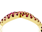 Pavé Round Garnet Infinity Twist Band in Yellow gold with Shared Prong Setting_4