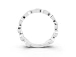 Pavé Round Garnet Interlocking Eternity Band in White gold with Bezel Prong Setting_3