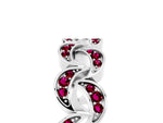 Pavé Round Garnet Interlocking Eternity Band in White gold with Bezel Prong Setting_5