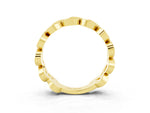 Pavé Round Garnet Interlocking Eternity Band in Yellow gold with Bezel Prong Setting_3