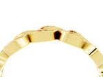 Pavé Round Garnet Interlocking Eternity Band in Yellow gold with Bezel Prong Setting_4