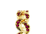 Pavé Round Garnet Interlocking Eternity Band in Yellow gold with Bezel Prong Setting_5