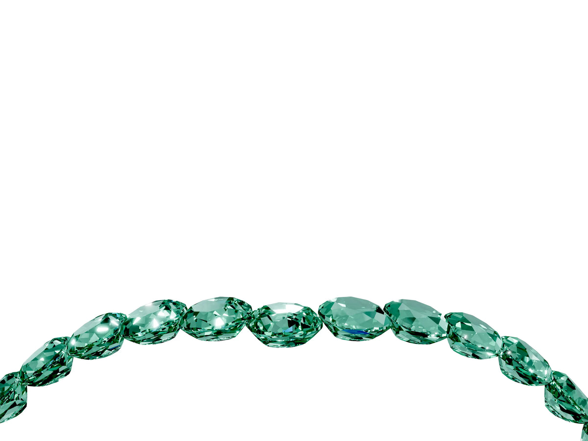 Pavé Round Green Sapphire Chevron Band in Platinum with Shared Prong Setting_4