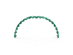 Pavé Round Green Sapphire Chevron Band in Rose gold with Shared Prong Setting_3
