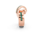Pavé Round Green Sapphire Crossover Band in Rose gold with Channel Setting_2