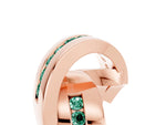 Pavé Round Green Sapphire Crossover Band in Rose gold with Channel Setting_5