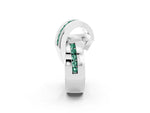 Pavé Round Green Sapphire Crossover Band in Silver with Channel Setting_2