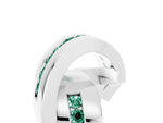 Pavé Round Green Sapphire Crossover Band in Silver with Channel Setting_5