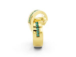 Pavé Round Green Sapphire Crossover Band in Yellow gold with Channel Setting_2